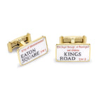 Enamelled Street Sign - Eaton Square & Kings Road Cufflinks