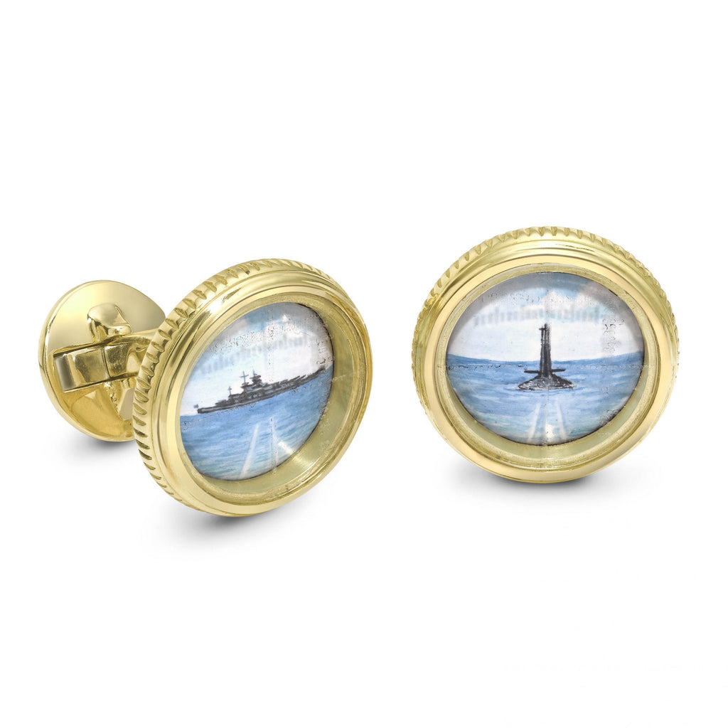 Enamel Round Gun Sights Cufflinks