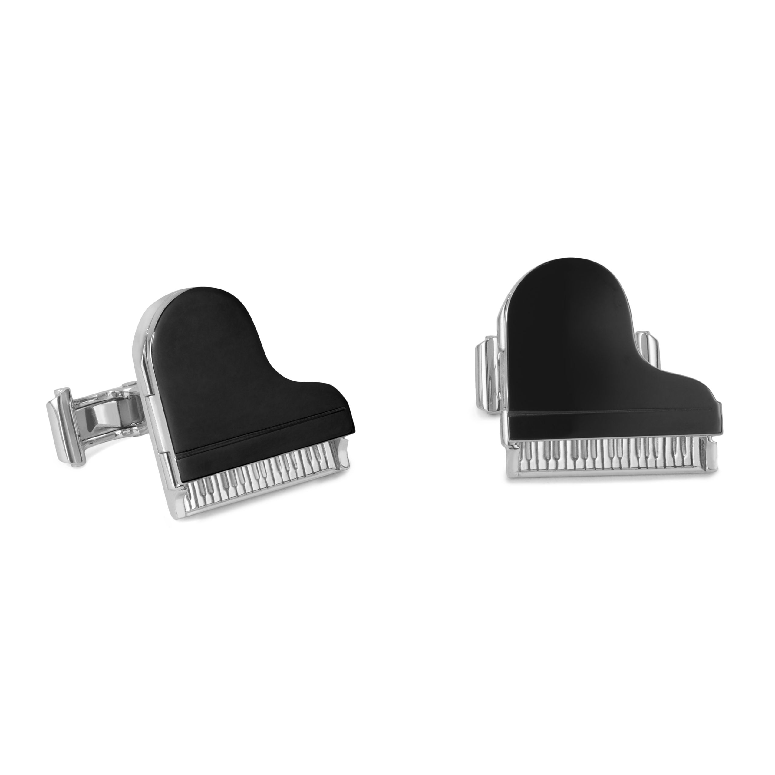 White Gold Piano Opening Cufflinks
