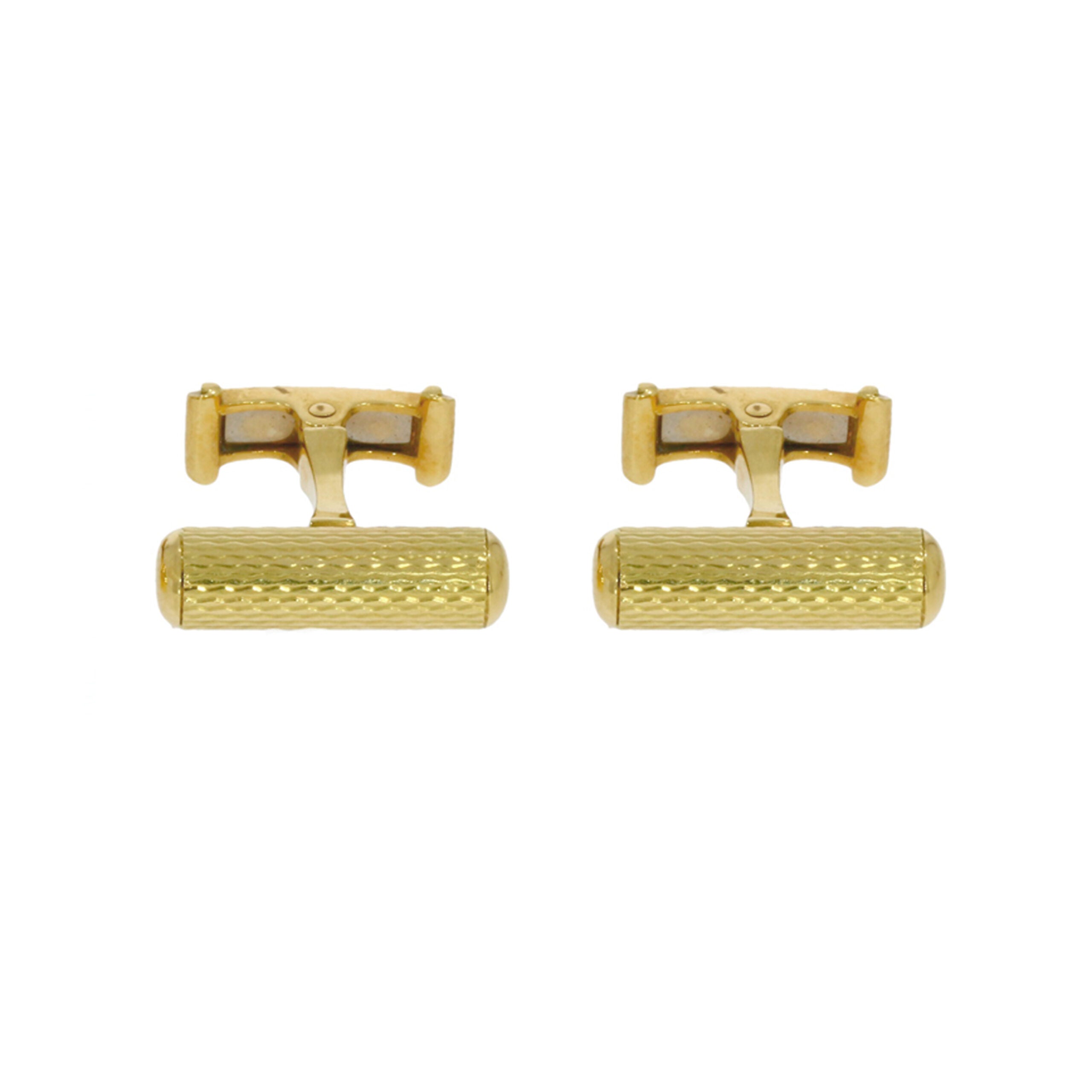 Yellow Gold Turned Column Cufflinks