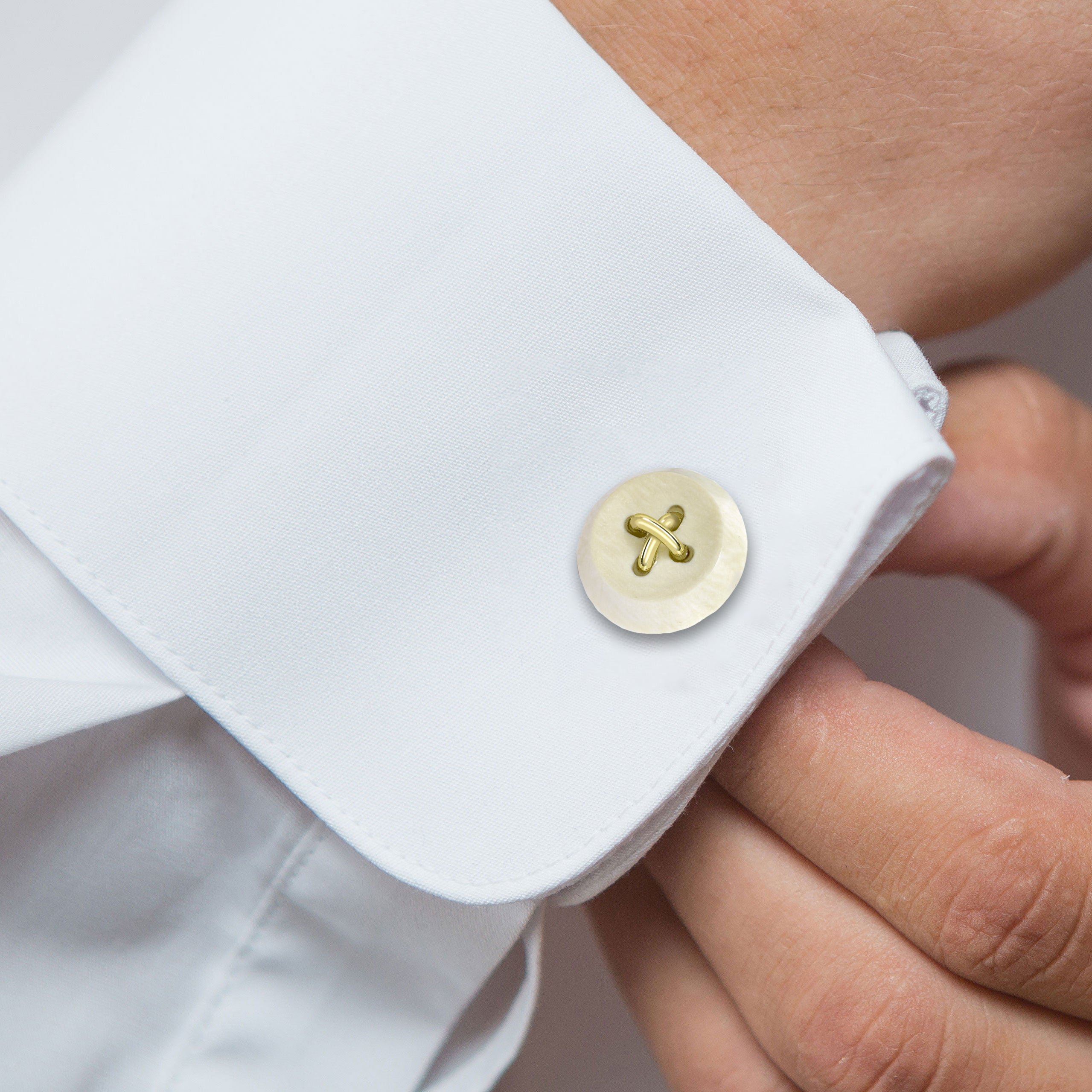 Mammoth Bone Button Cufflinks