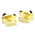 Mammoth Bone Skull & Obsidian Snake Cufflinks