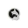 White Gold, Diamond & Black Enamel Marlin Pin