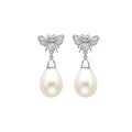 Bee and Pearl Drop Earrings