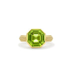Octagon Peridot Ripple Ring