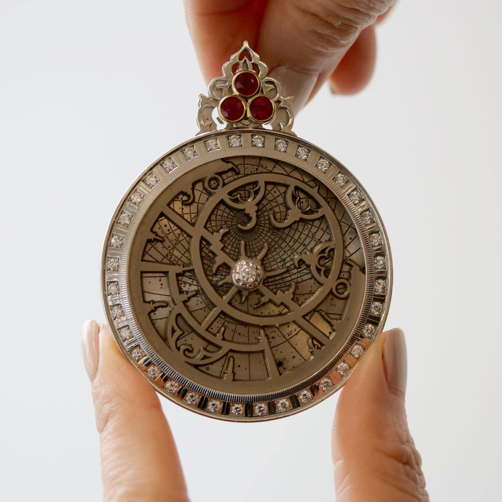 Diamond & Ruby Astrolabe Pendant