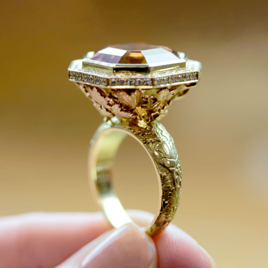 Autumn Tourmaline & Diamond Floribunda Ring
