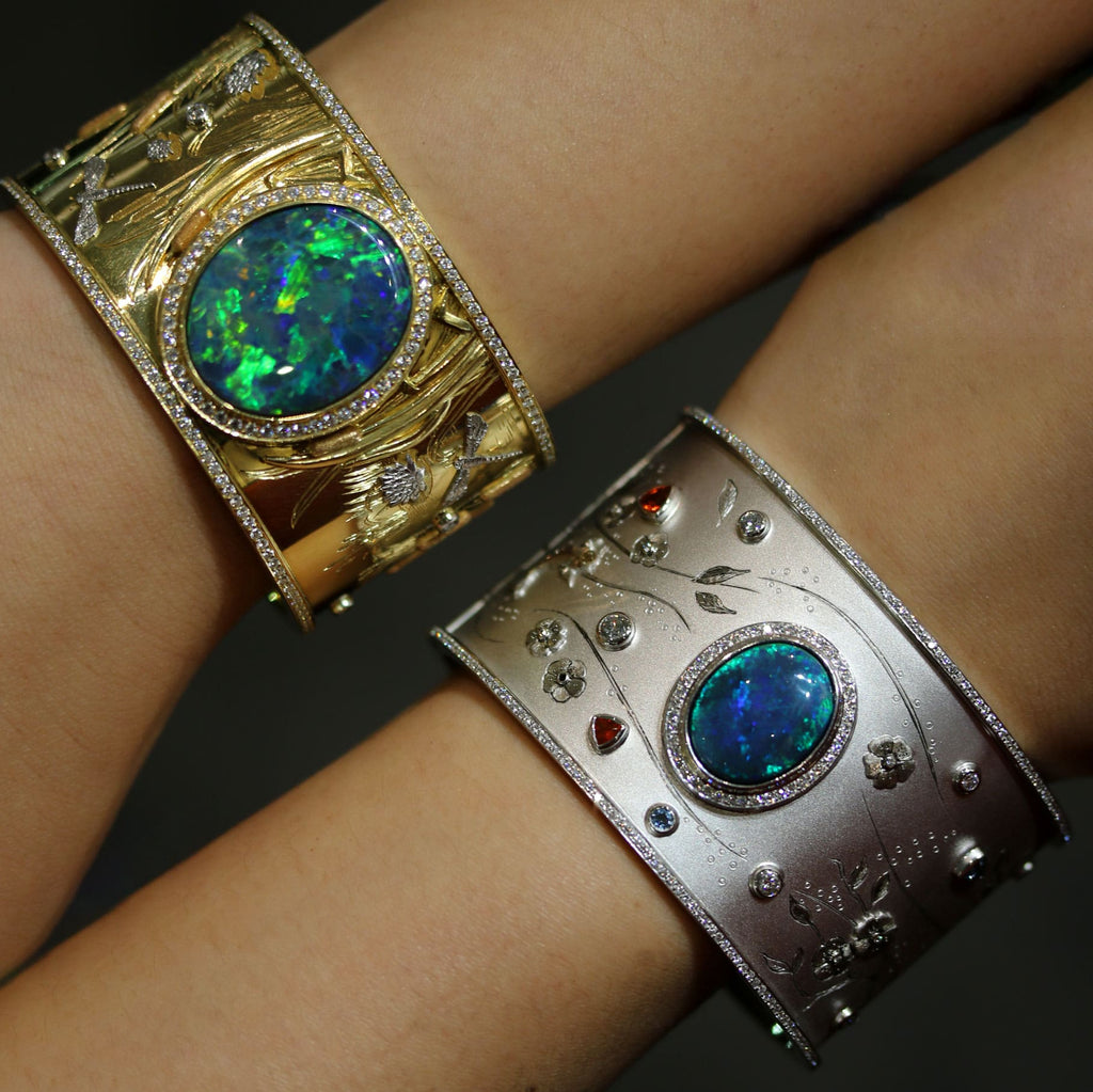 Black Opal Koi Carp Cuff Bangle