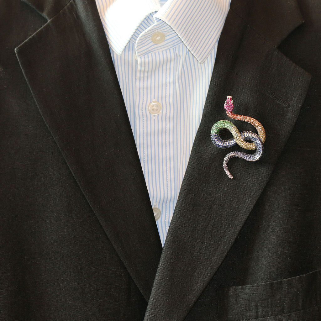Rainbow Sapphire & Diamond Venym Brooch