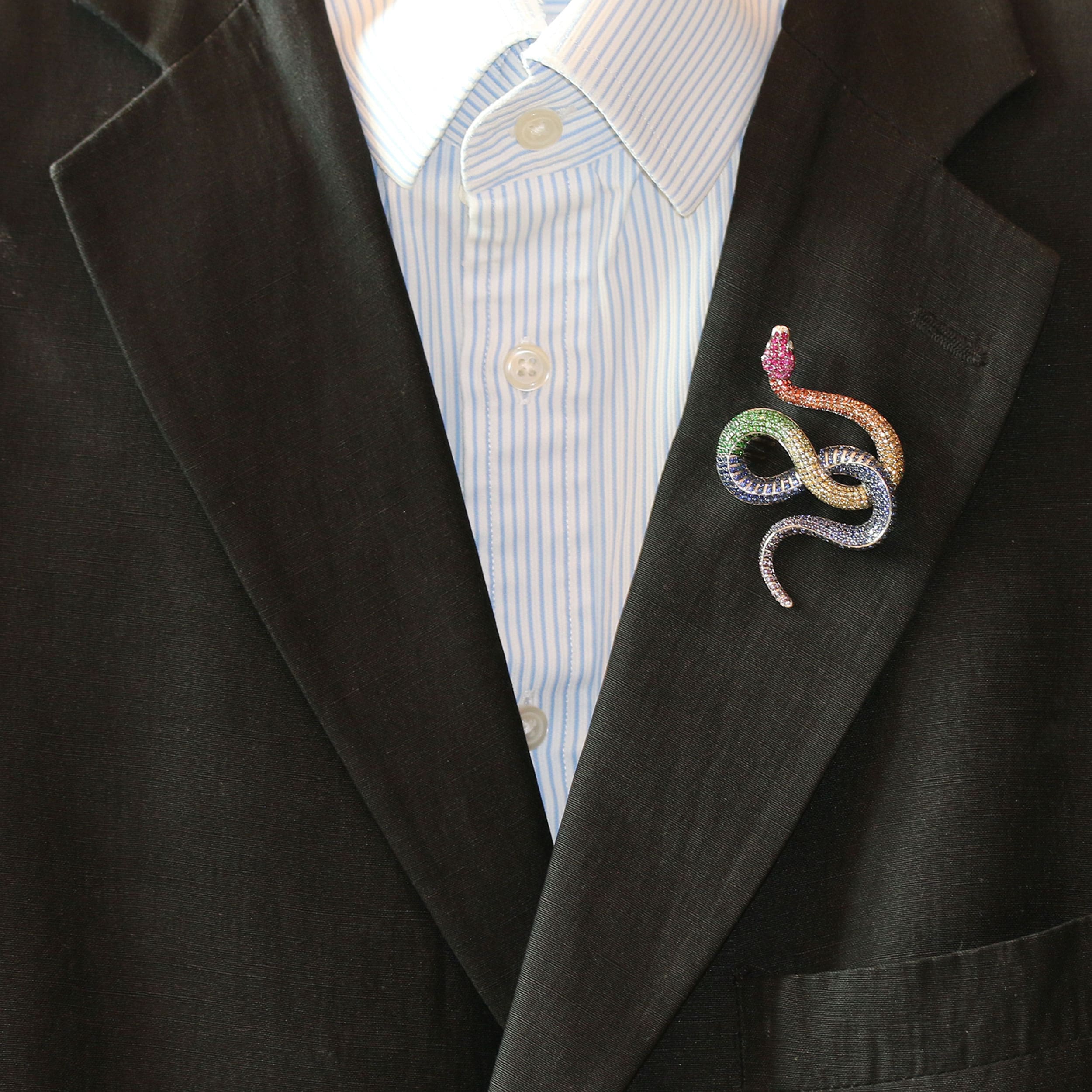 Rainbow Sapphire & Diamond Venym Brooch