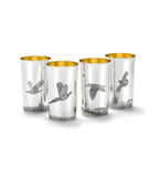 Straight Sided Flared Top Beaker Engraved with a Pheasant Scene