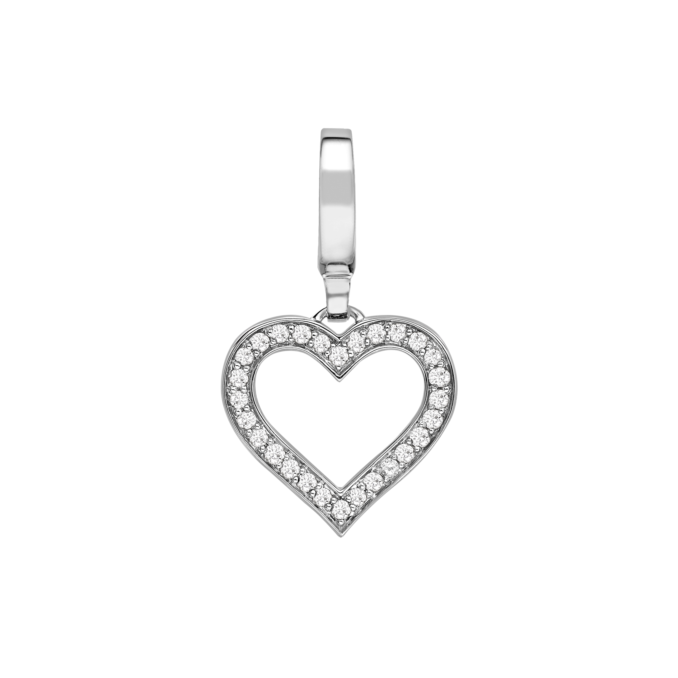 Diamond Heart Outline Charm - Theo Fennell Ltd
